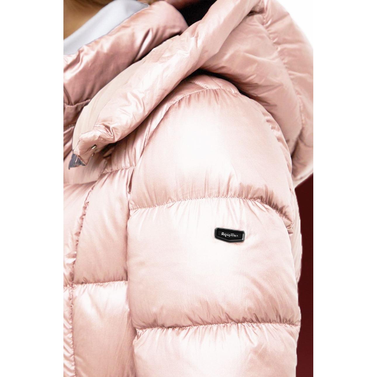 Refrigiwear Elegant Long Down Jacket with Removable Hood WOMAN COATS & JACKETS Refrigiwear