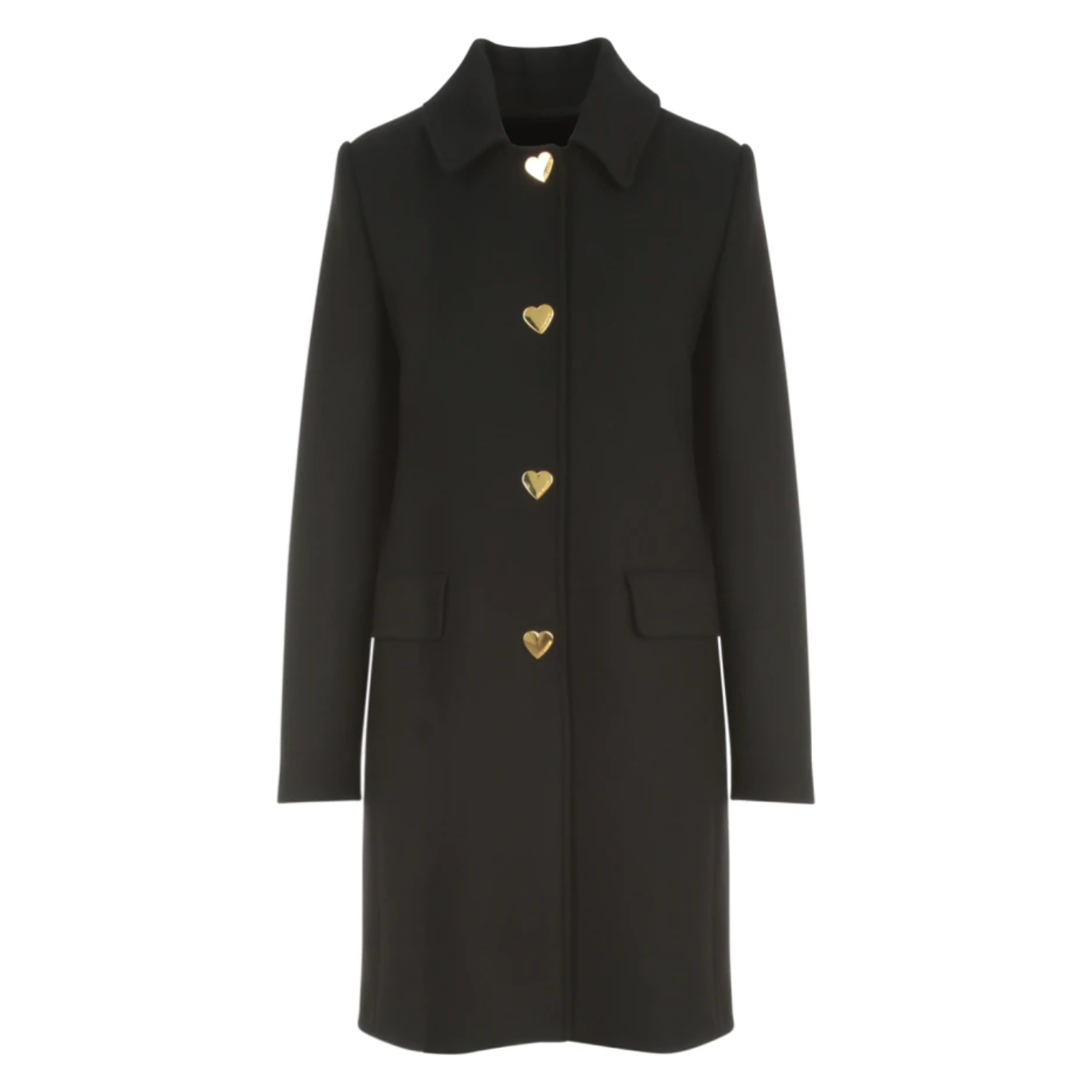 Love Moschino Elegant Wool Blend Coat with Heart Buttons Love Moschino