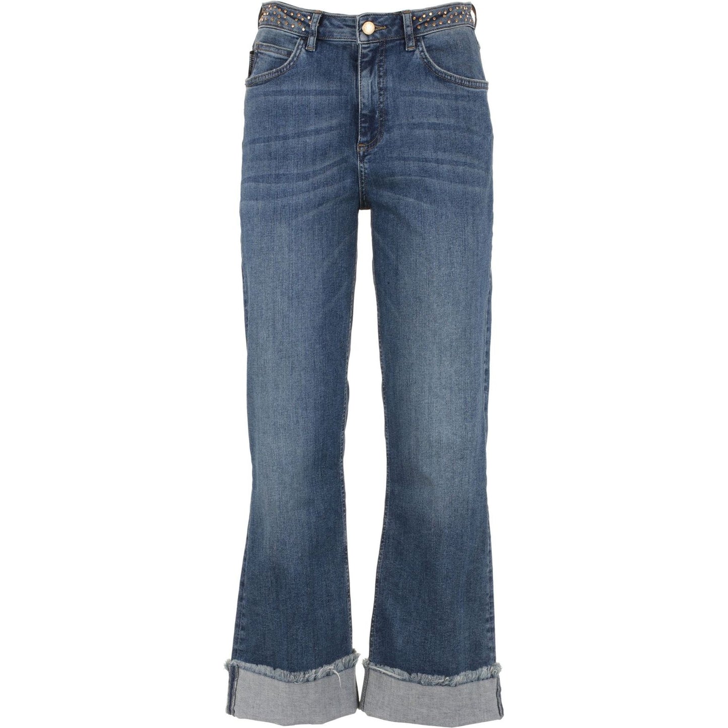 Imperfect Chic Studded Waist Blue Denim Jeans & Pants Imperfect