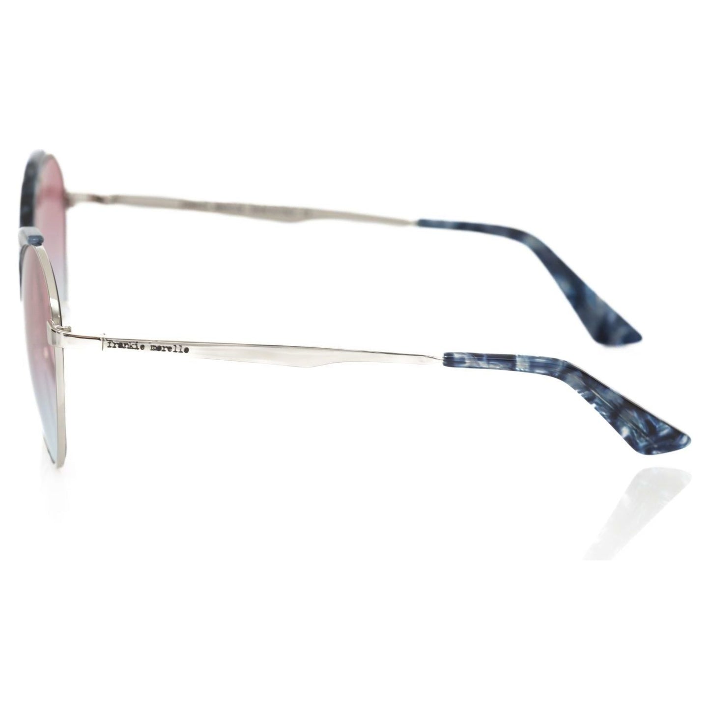 Frankie Morello Blue Metallic Fiber Women Sunglass Frankie Morello