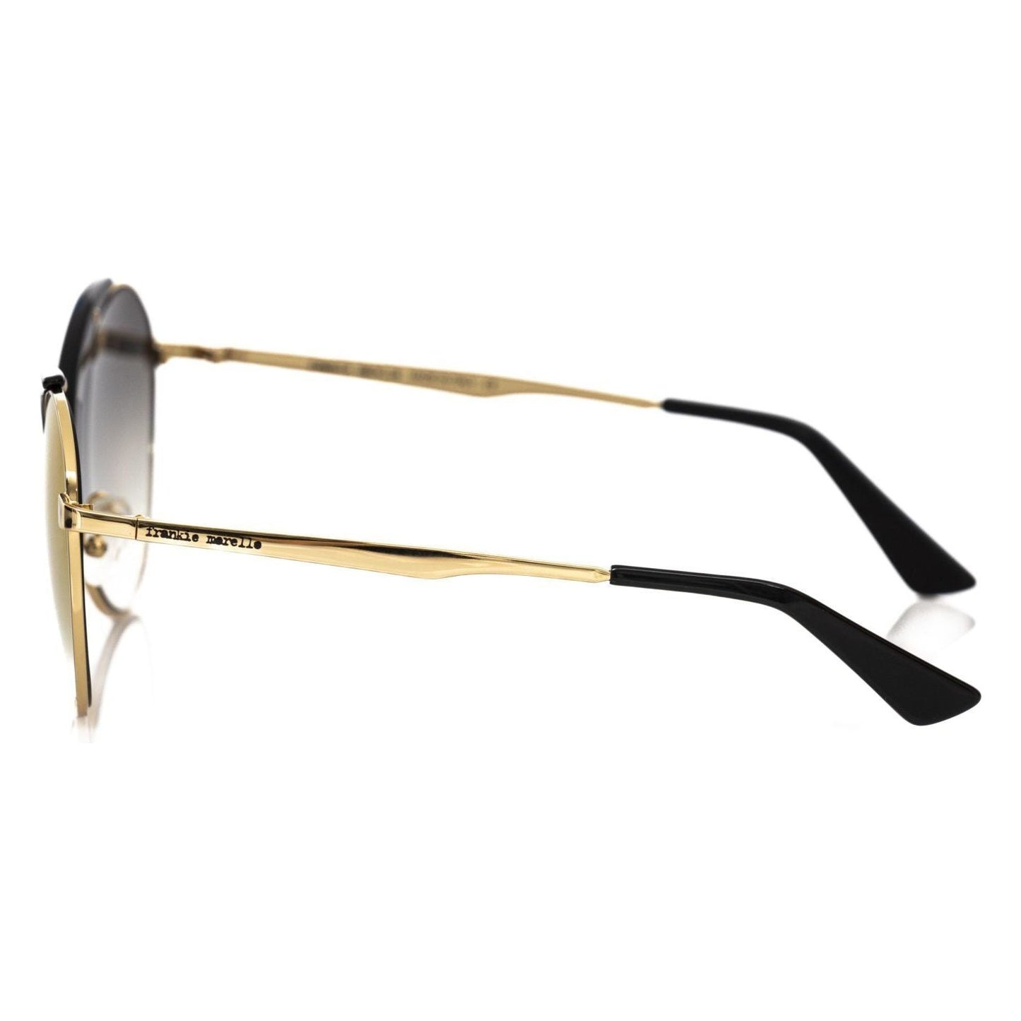 Frankie Morello Black Metallic Women Sunglass Frankie Morello