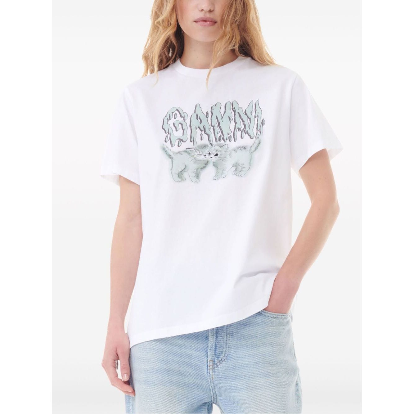 GANNI T-shirts cotton jersey White Topwear Ganni