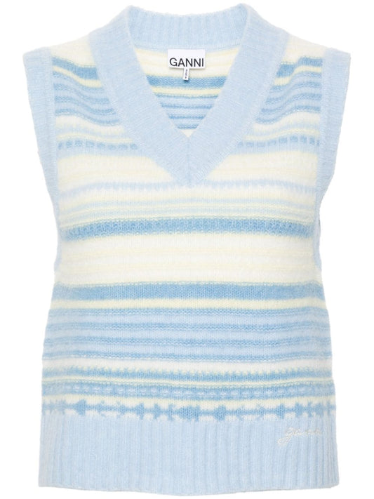 GANNI Sweaters Clear Blue Topwear Ganni