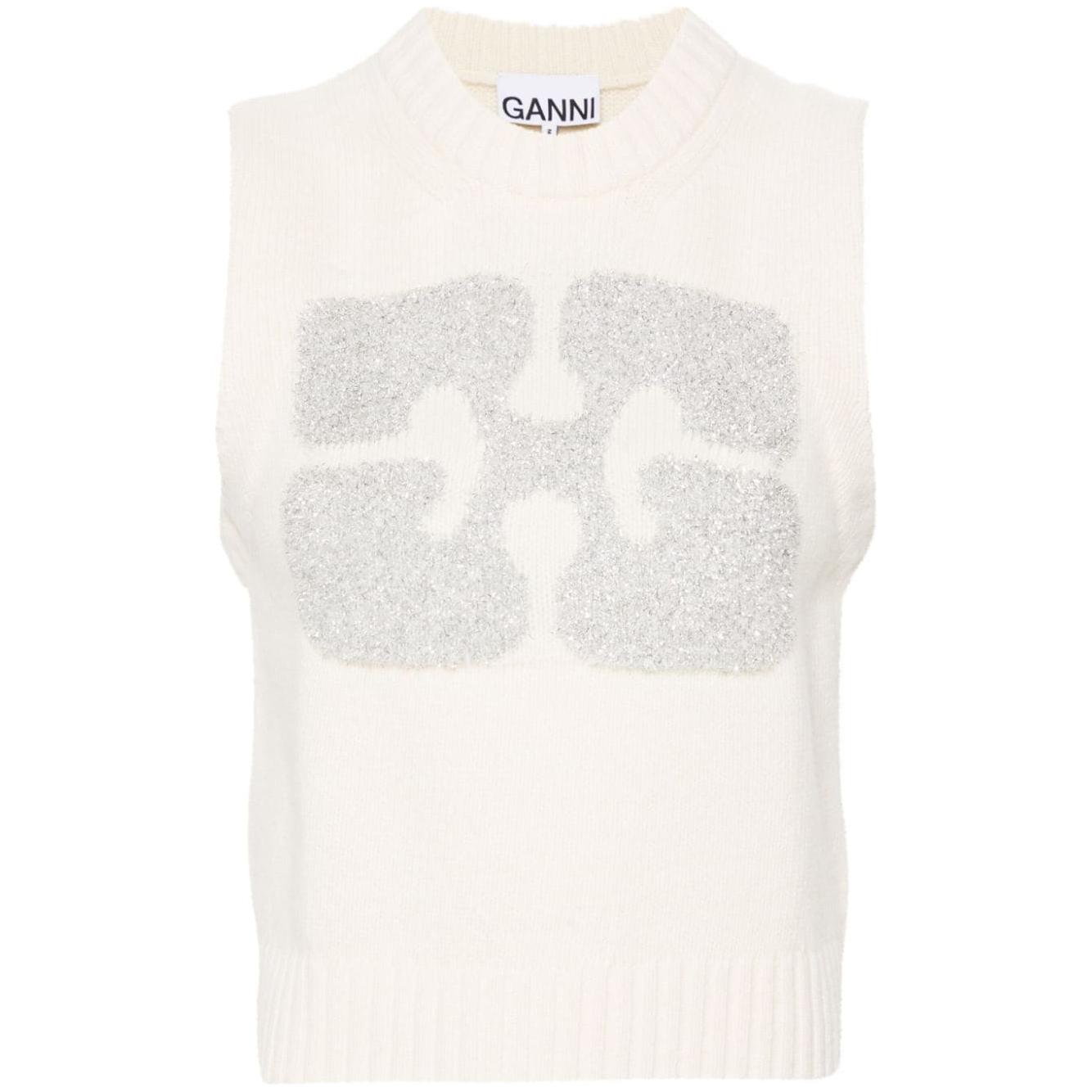 GANNI Sweaters Beige Topwear Ganni