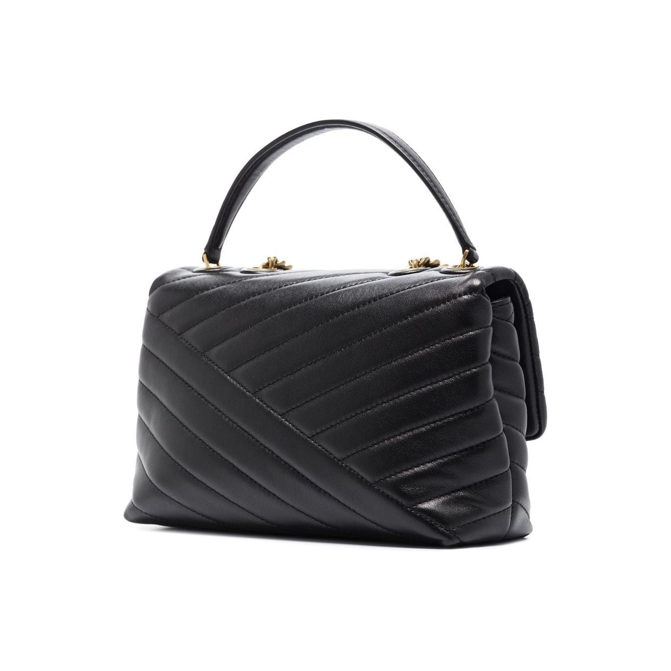 Tory Burch black leather chevron quilting Bag Shoulder Tory Burch