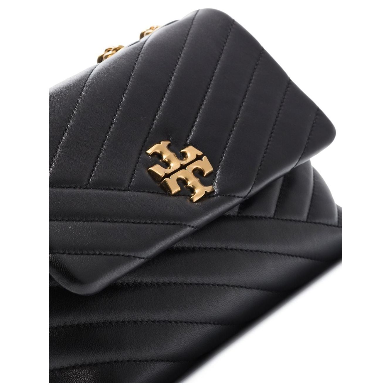 Tory Burch black leather chevron quilting Bag Shoulder Tory Burch