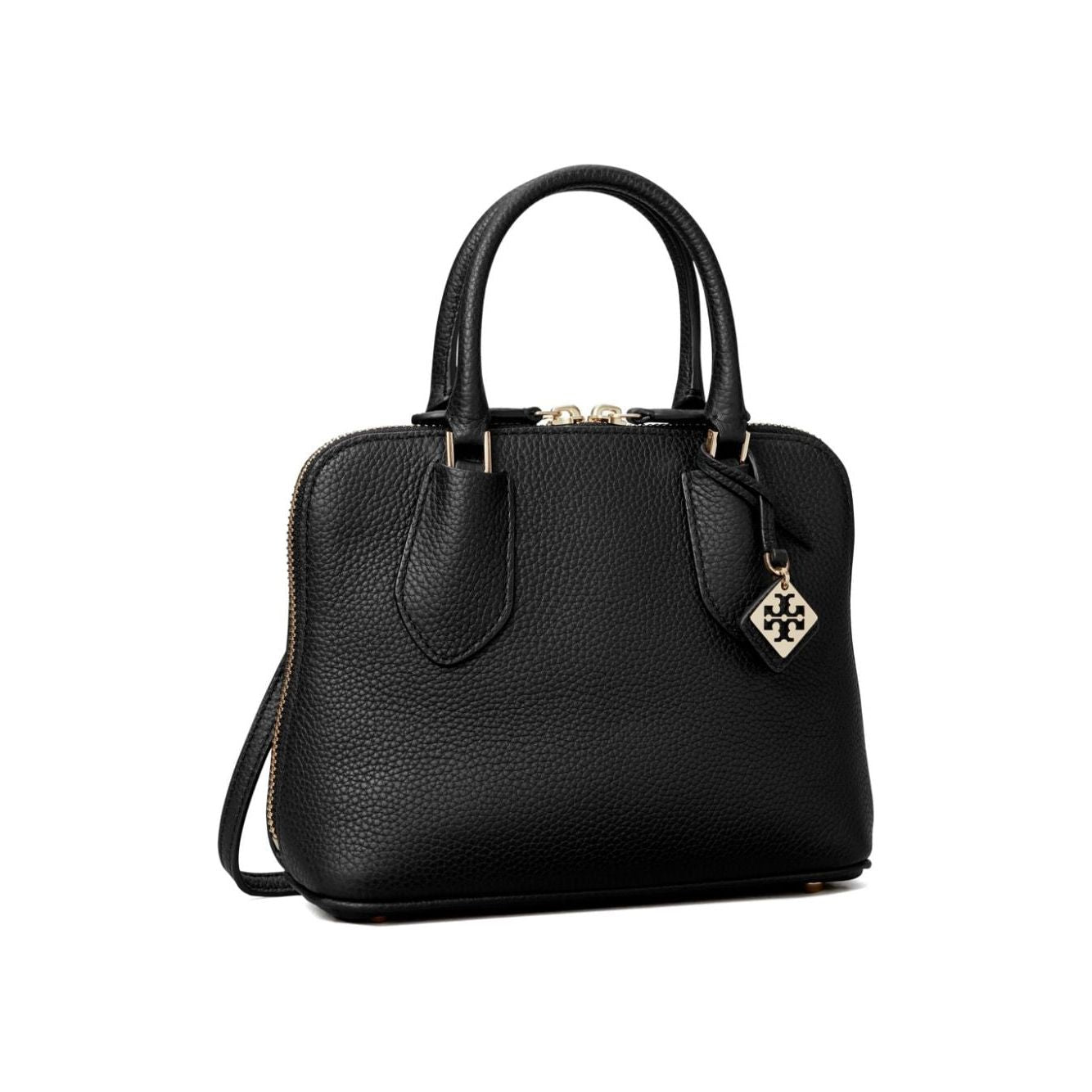 Tory Burch black leather grained Bag Handbag Tory Burch