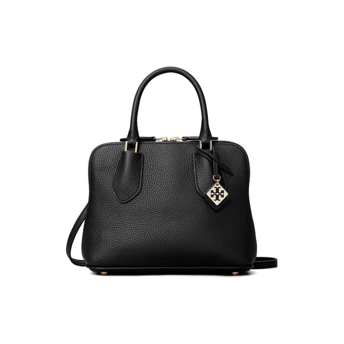 Tory Burch black leather grained Bag Handbag Tory Burch