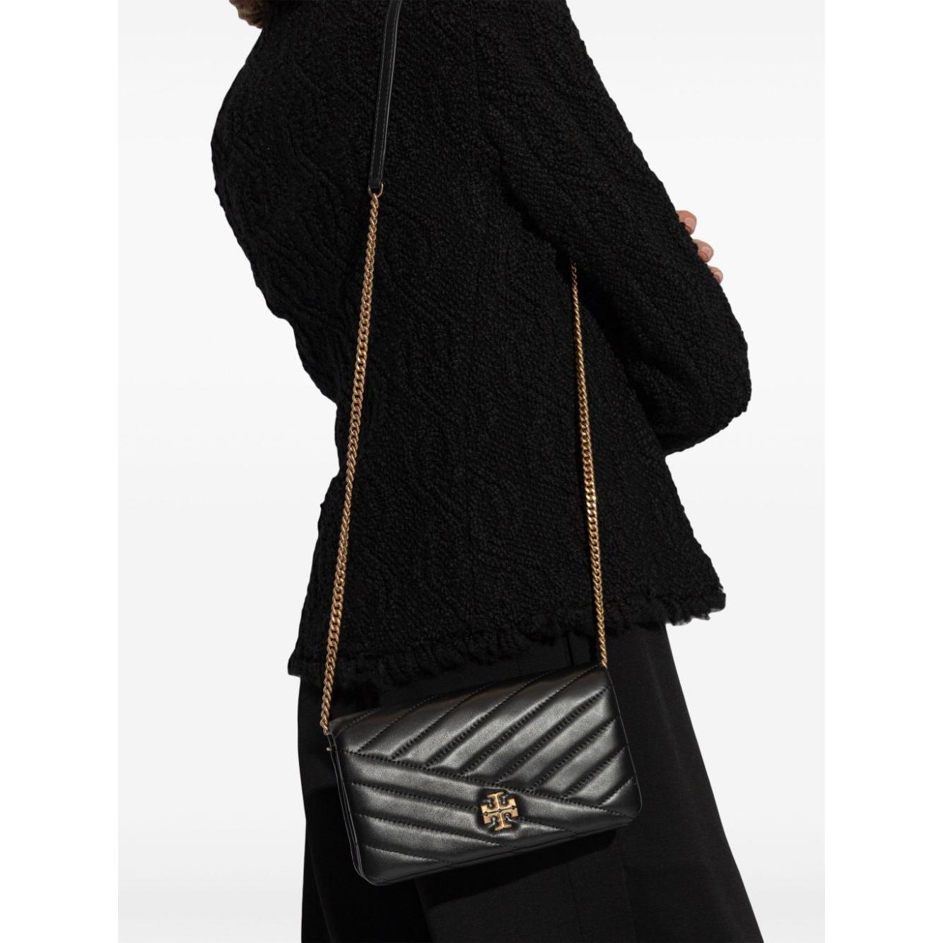 Tory Burch black sheepskin chevron quilting Bag Clutches Tory Burch