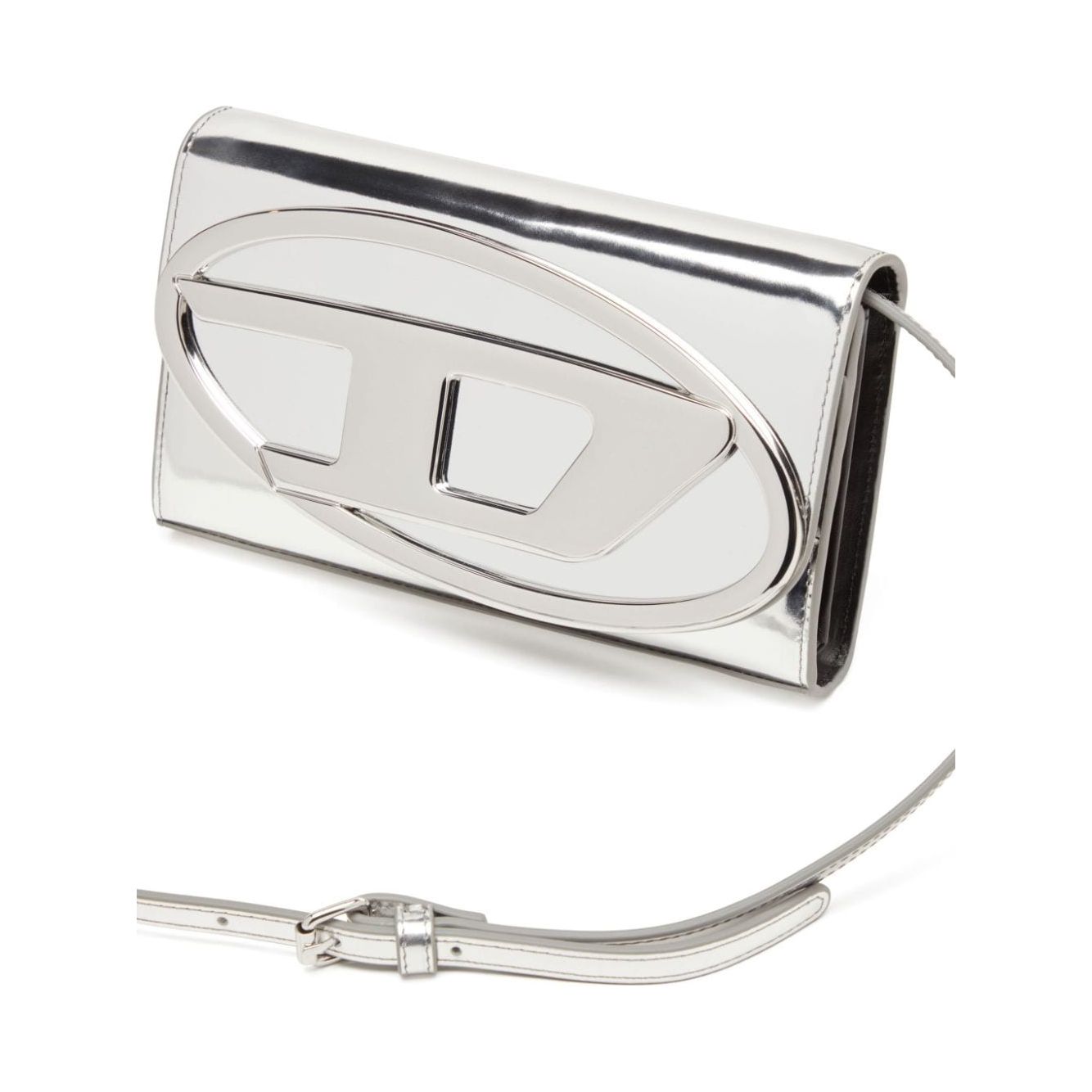 Diesel silver-tone calf leather Bag Clutches Diesel