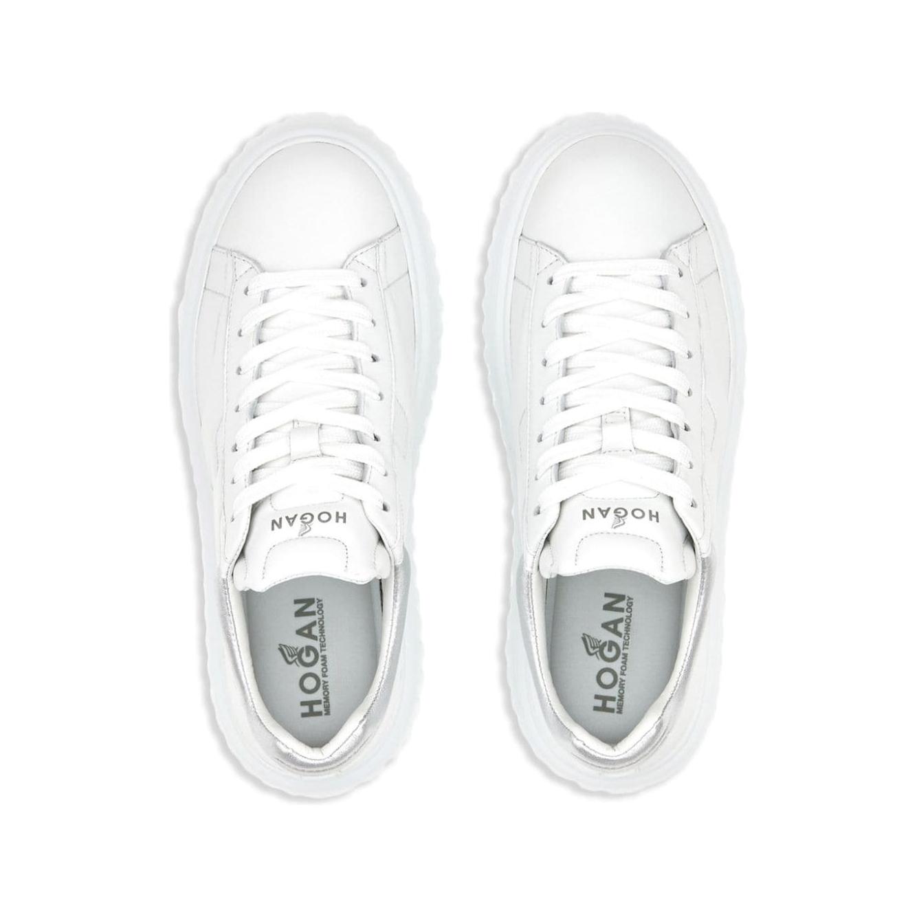 HOGAN PRE optical white/silver-tone nappa leather sneakers Sneakers Hogan Pre