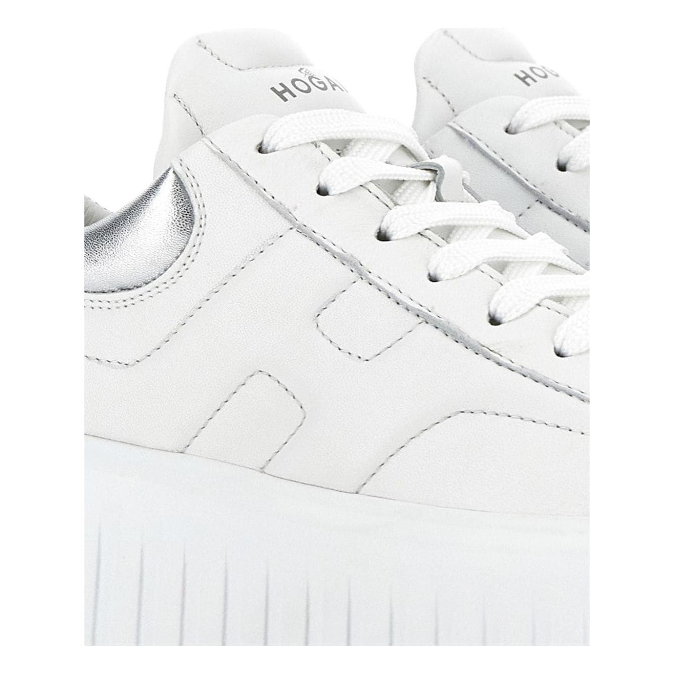 HOGAN PRE optical white/silver-tone nappa leather sneakers Sneakers Hogan Pre