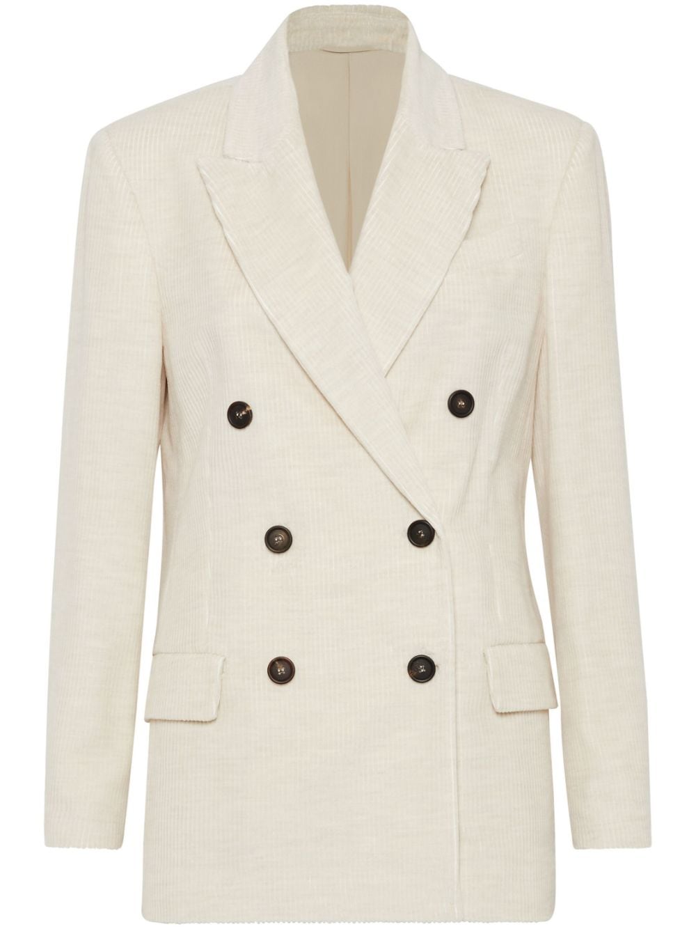 Brunello Cucinelli corduroy peak lapels double-breasted Jackets Ivory