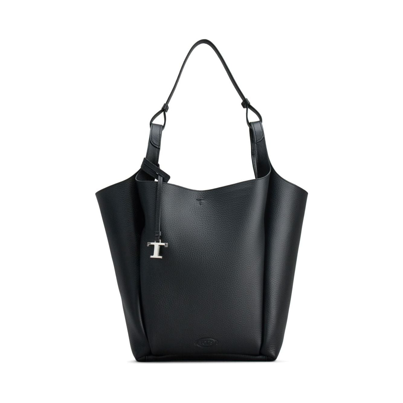 Tod's black leather debossed logo Bag Shoulder Tod'S