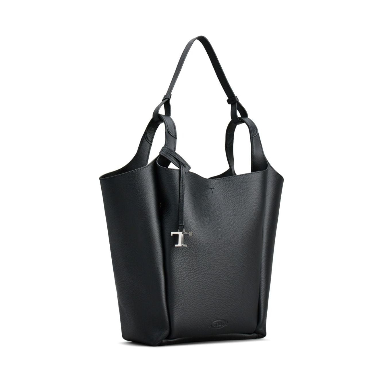 Tod's black leather debossed logo Bag Shoulder Tod'S