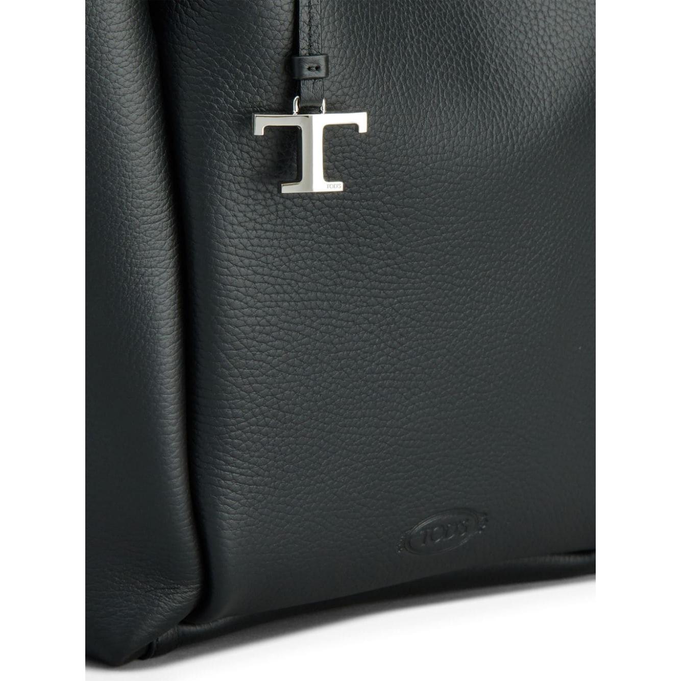 Tod's black leather debossed logo Bag Shoulder Tod'S