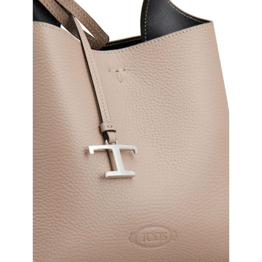 Tod's beige calf leather grained texture Bags Shopper Tod'S