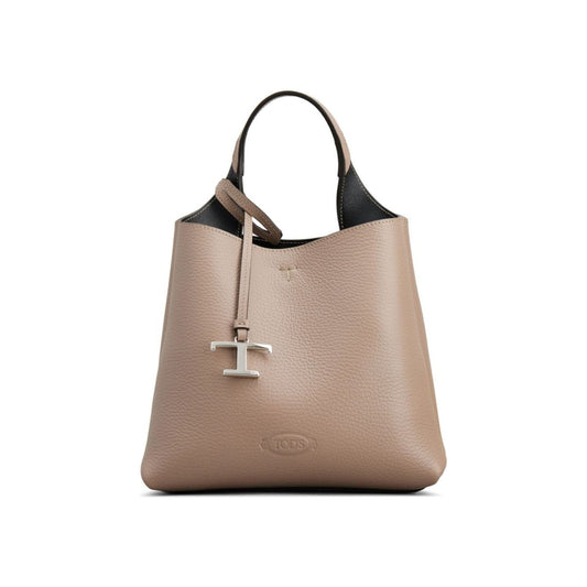 Tod's beige calf leather grained texture Bags Shopper Tod'S