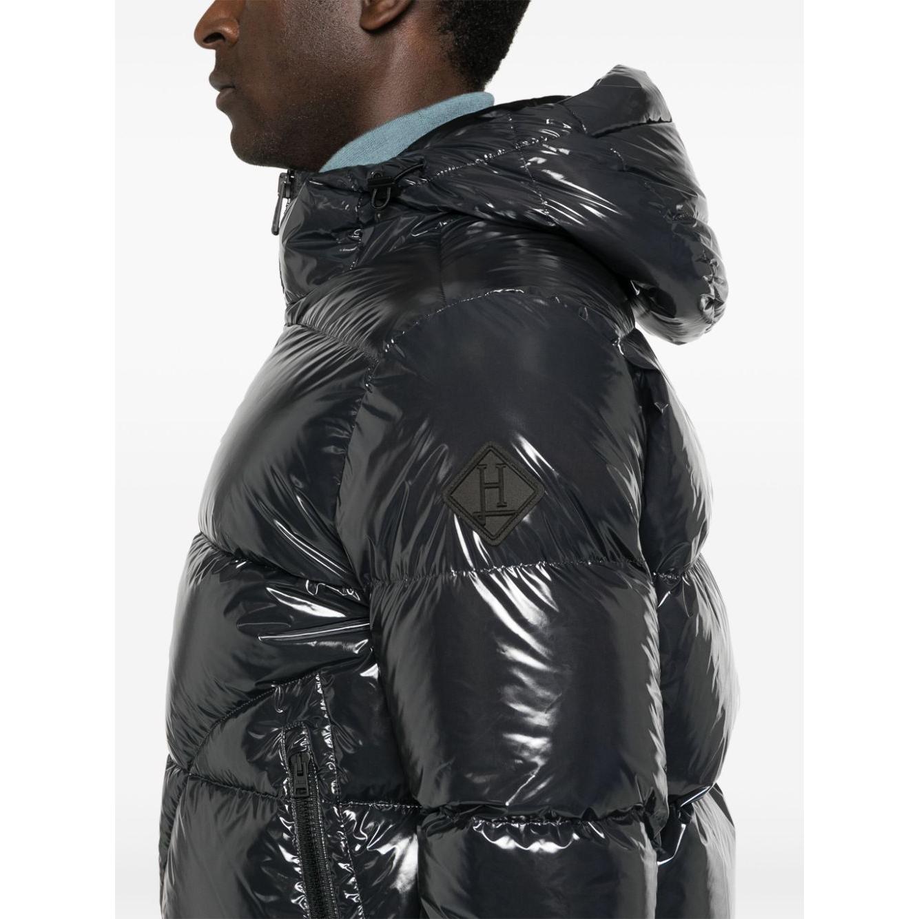 Herno dark grey lacquered finish padded Coats Jackets Herno