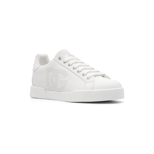 Dolce & Gabbana Portofino perforated-logo leather sneakers