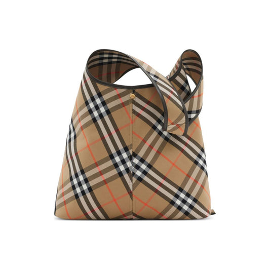 Burberry sand beige cotton/leather Vintage Check pattern Bags Shoulder Burberry