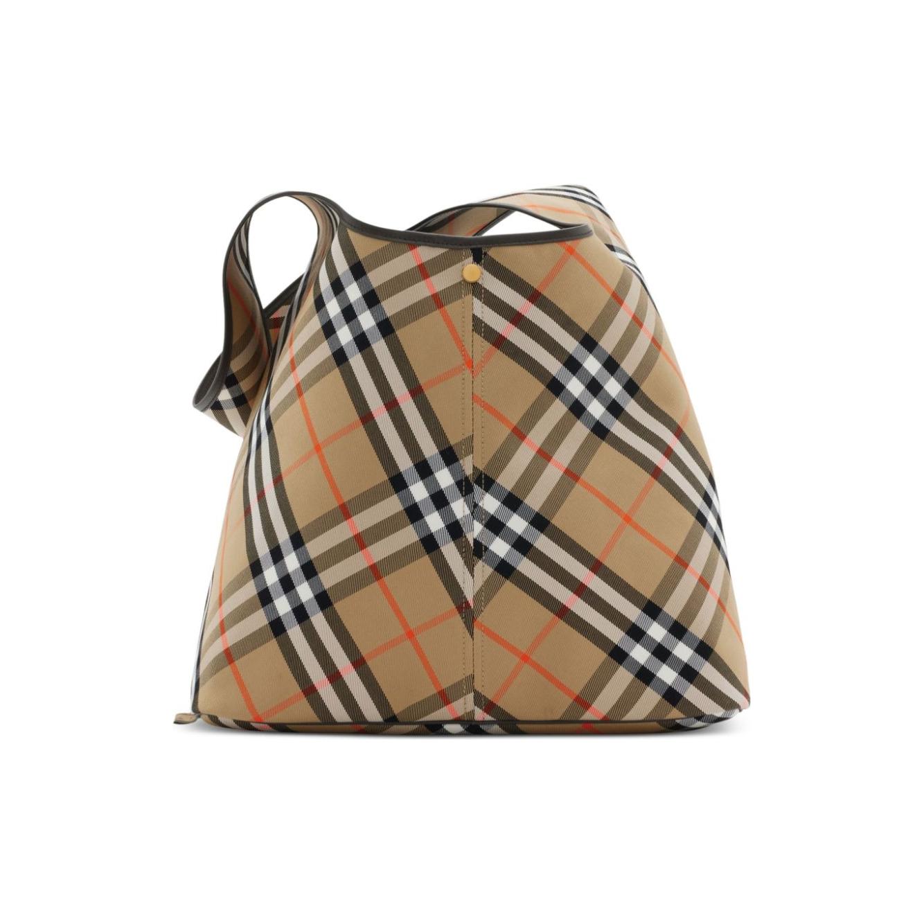 Burberry sand beige cotton/leather Vintage Check pattern Bags Shoulder Burberry