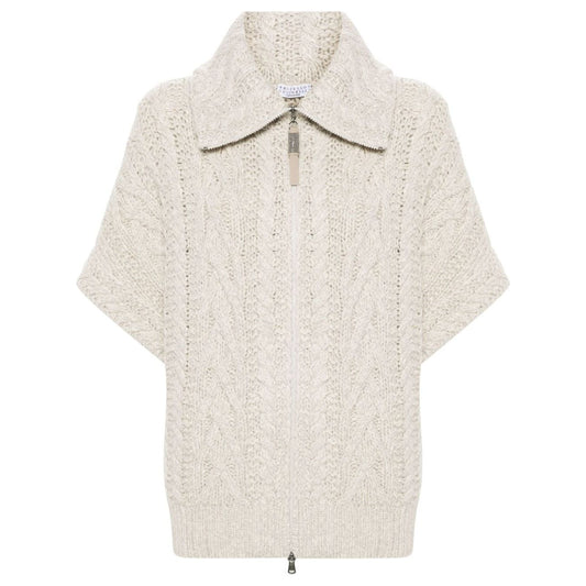 Brunello Cucinelli light beige wool-cashmere blend knitted Sweaters Topwear Brunello Cucinelli