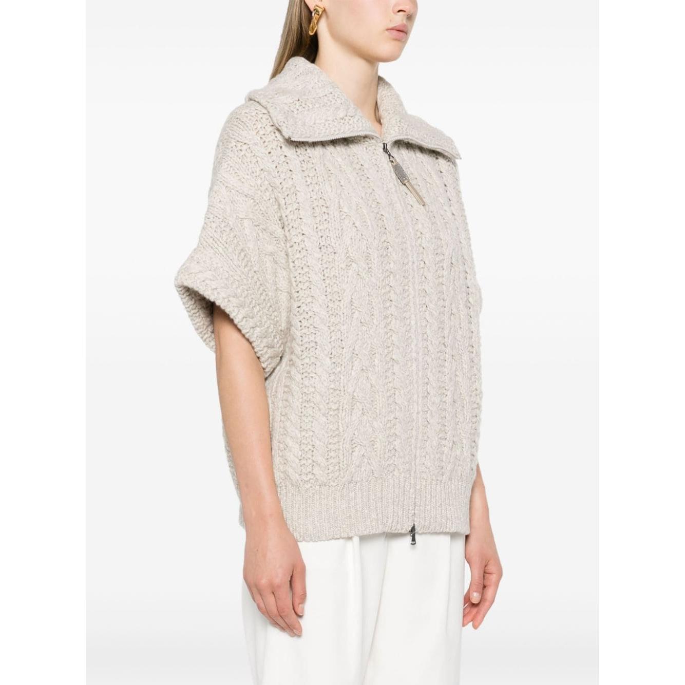 Brunello Cucinelli light beige wool-cashmere blend knitted Sweaters Topwear Brunello Cucinelli