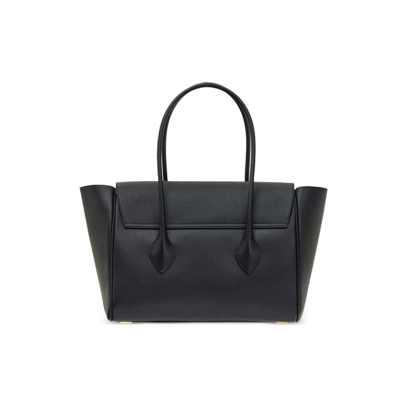 Ferragamo black calf leather smooth grain Handbag Shopper Ferragamo