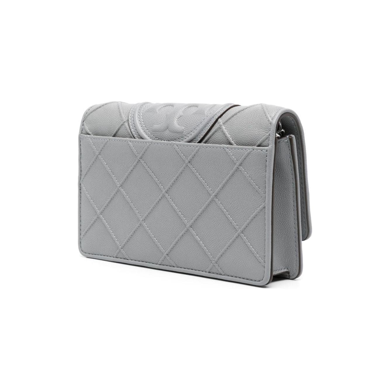 Tory Burch slate grey calf leather diamond pattern Bag Clutches Tory Burch