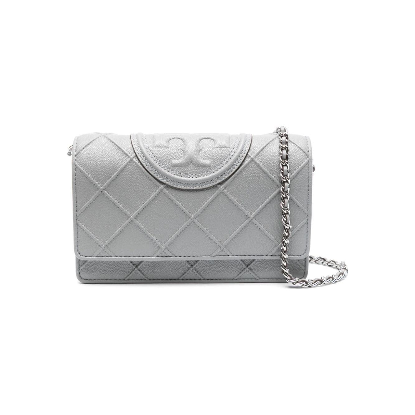 Tory Burch slate grey calf leather diamond pattern Bag Clutches Tory Burch