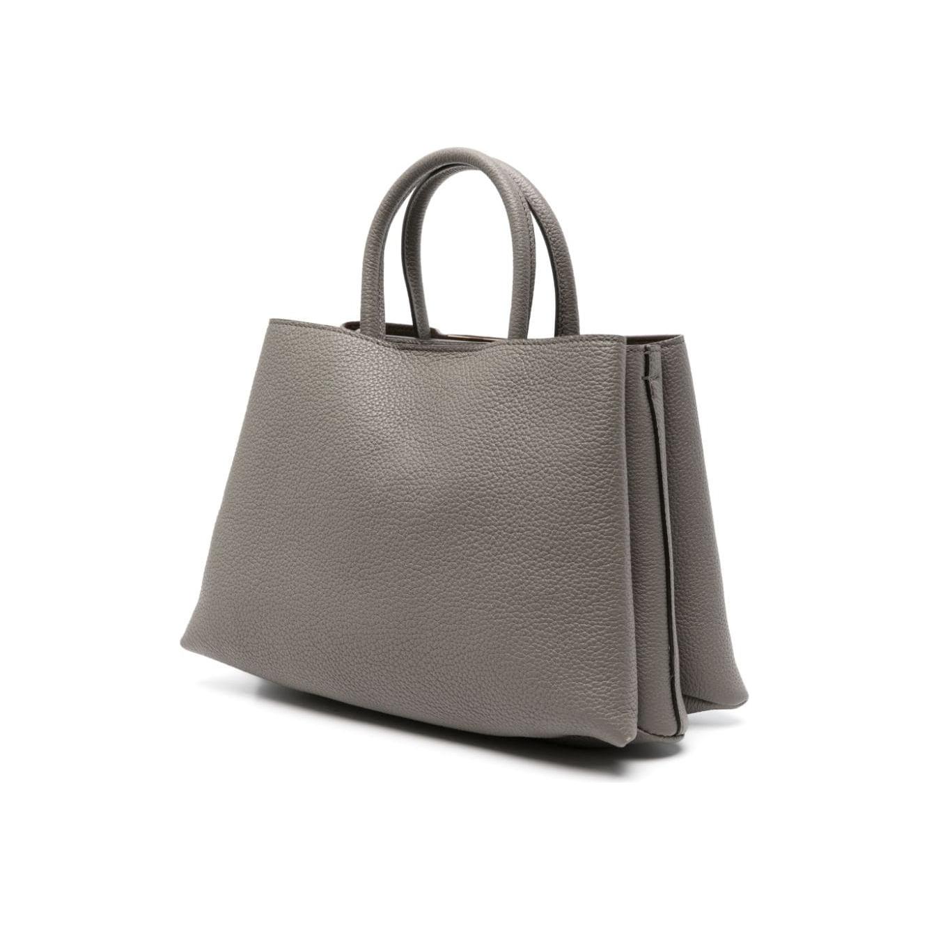 Tod's  khaki calf leather grained texture Bag Shopper Tod'S