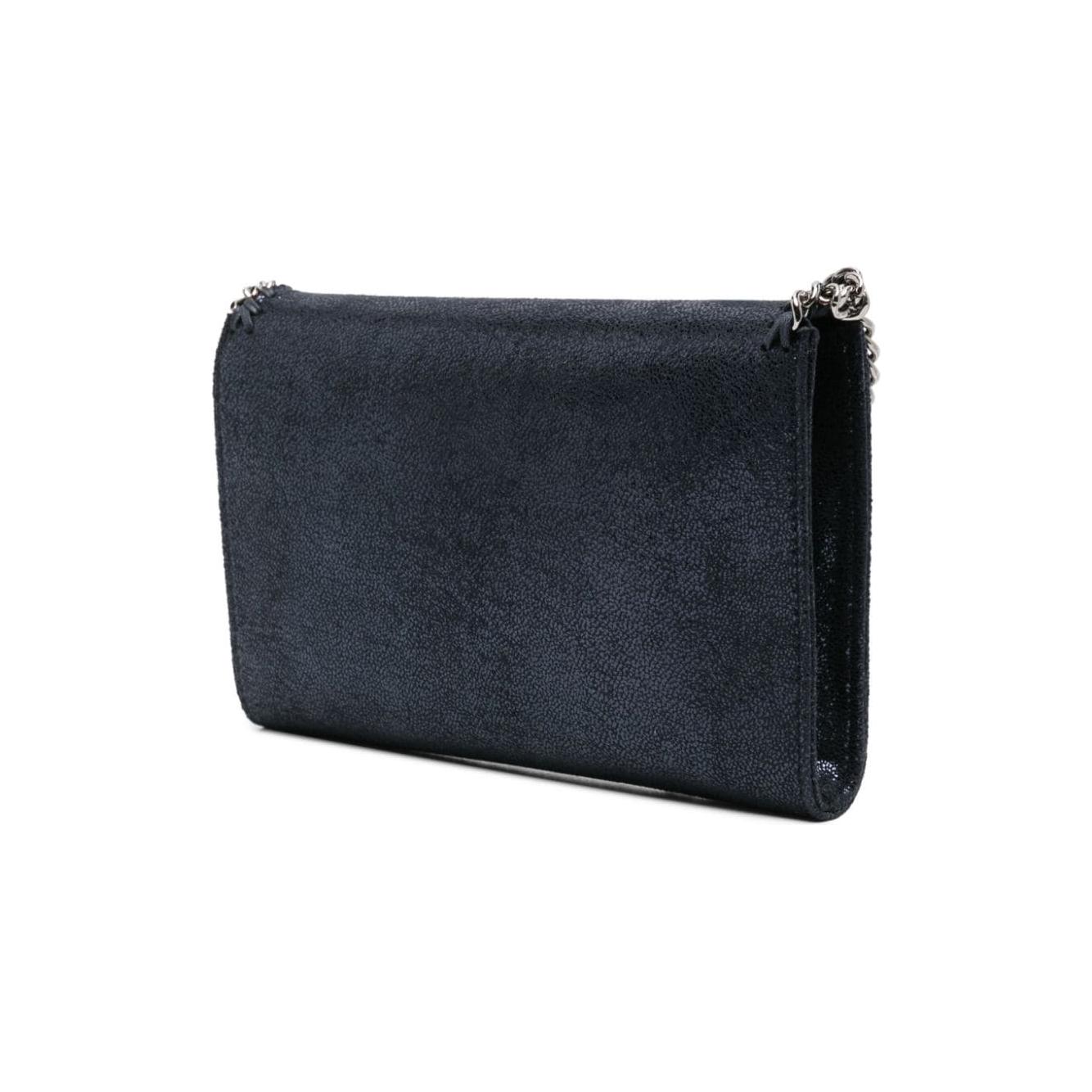 Stella McCartney navy blue faux suede foiled finish Crossbody Bag