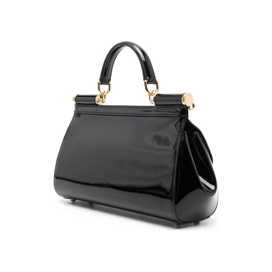 Dolce & Gabbana black calf leather patent finish Bags Handbag Dolce & Gabbana