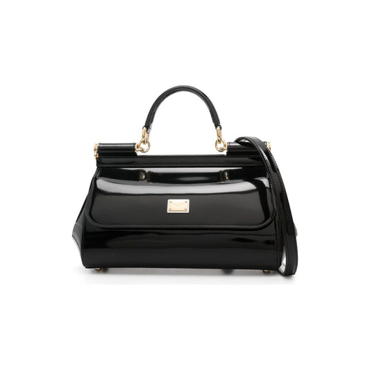 Dolce & Gabbana black calf leather patent finish Bags Handbag Dolce & Gabbana