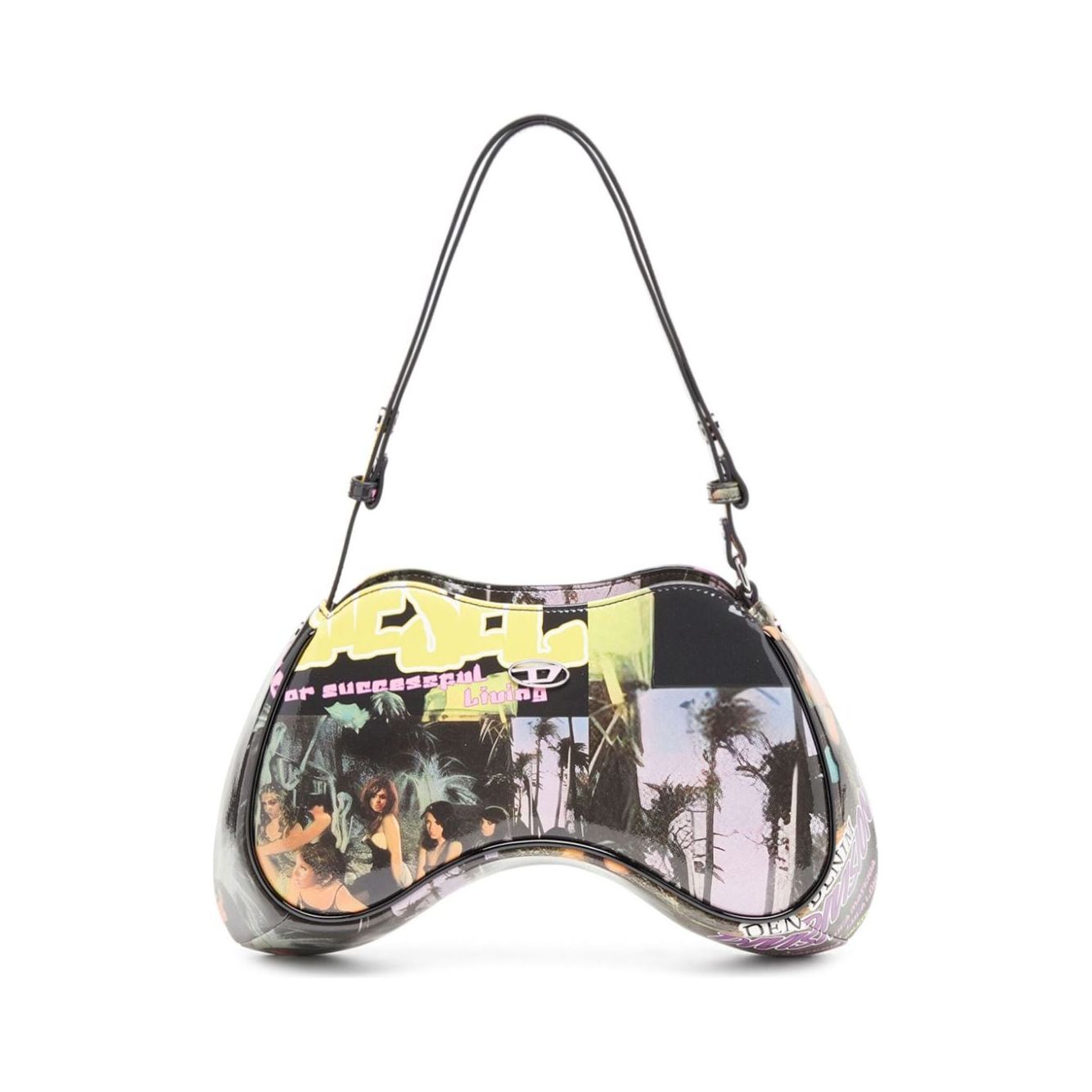 Diesel  photograph print asymmetric design Bag