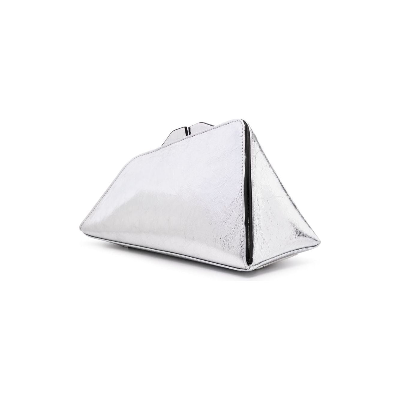 The Attico silver-tone calf leather grained texture metallic effect Bag Clutches The Attico