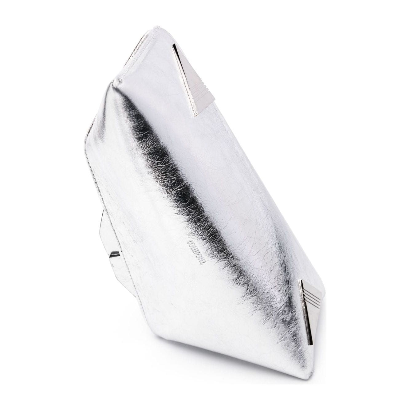 The Attico silver-tone calf leather grained texture metallic effect Bag Clutches The Attico