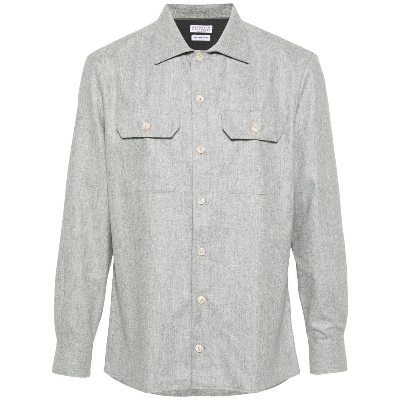 Brunello Cucinelli Shirts Light Grey Shirts Brunello Cucinelli