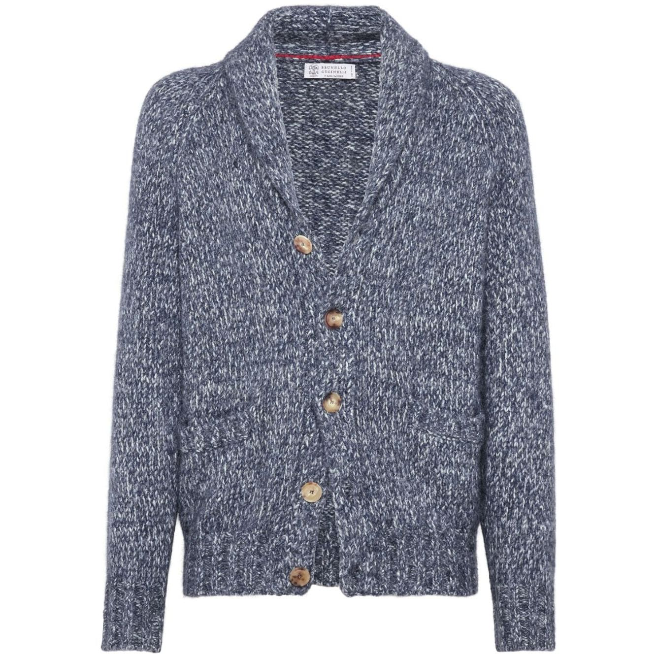 Brunello Cucinelli Sweaters Blue mélange effect Topwear Brunello Cucinelli