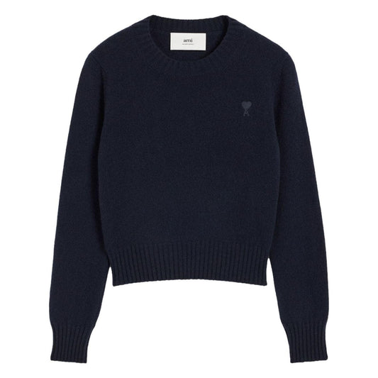 Ami Paris navy blue wool-cashmere blend knitted Sweater Topwear Ami Paris