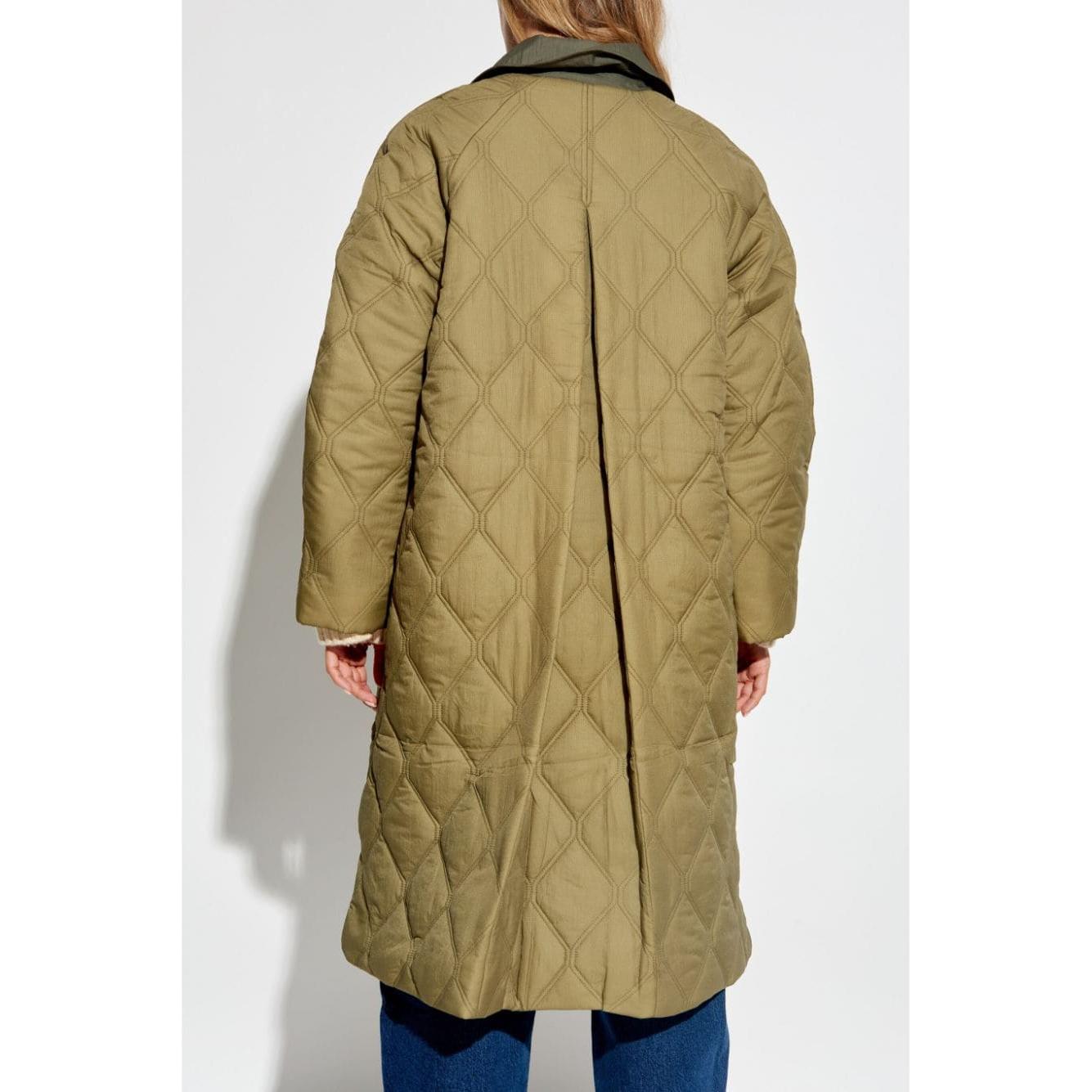 GANNI green quilted Coats Jackets Ganni