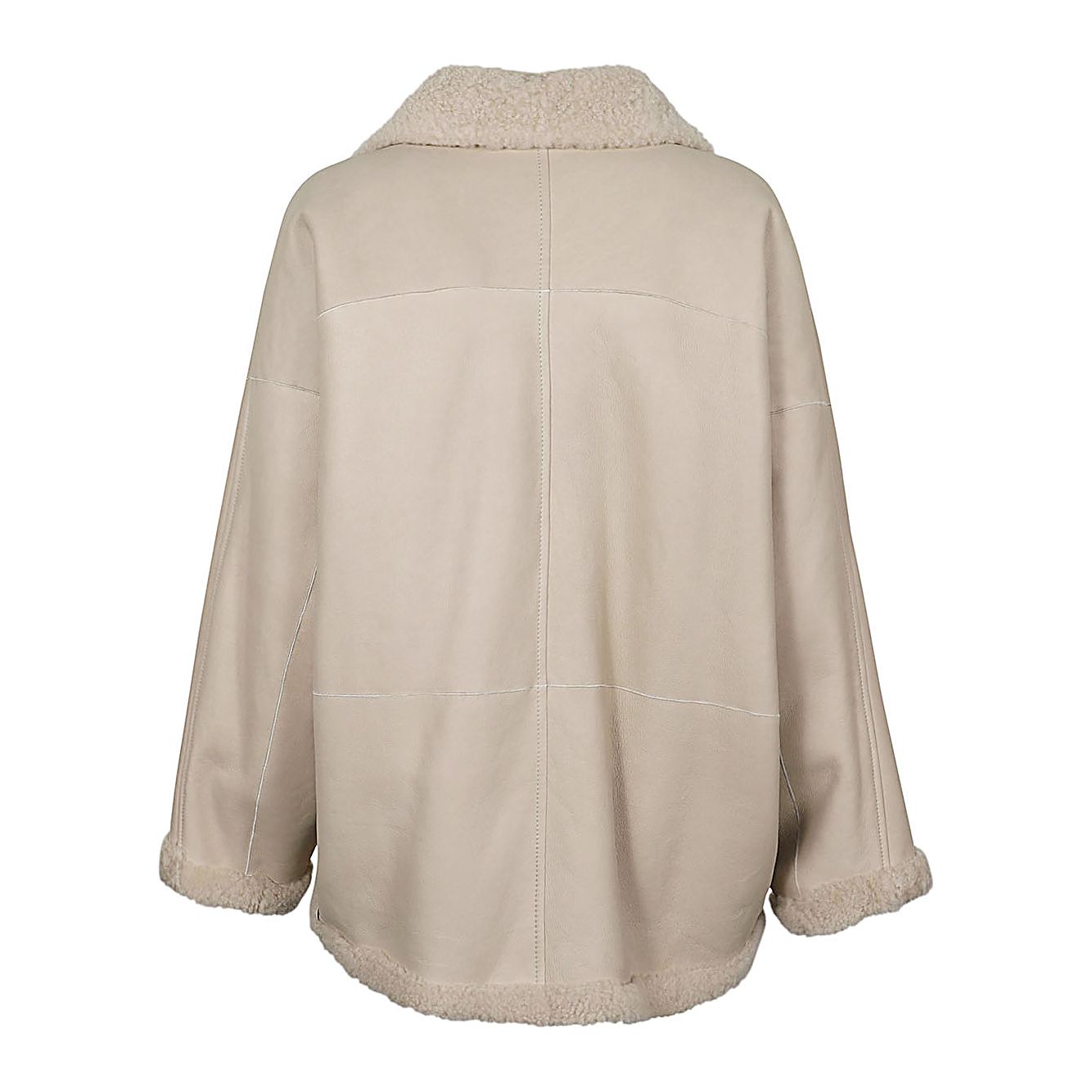 Brunello Cucinelli leather Jacket Ivory Jackets Brunello Cucinelli