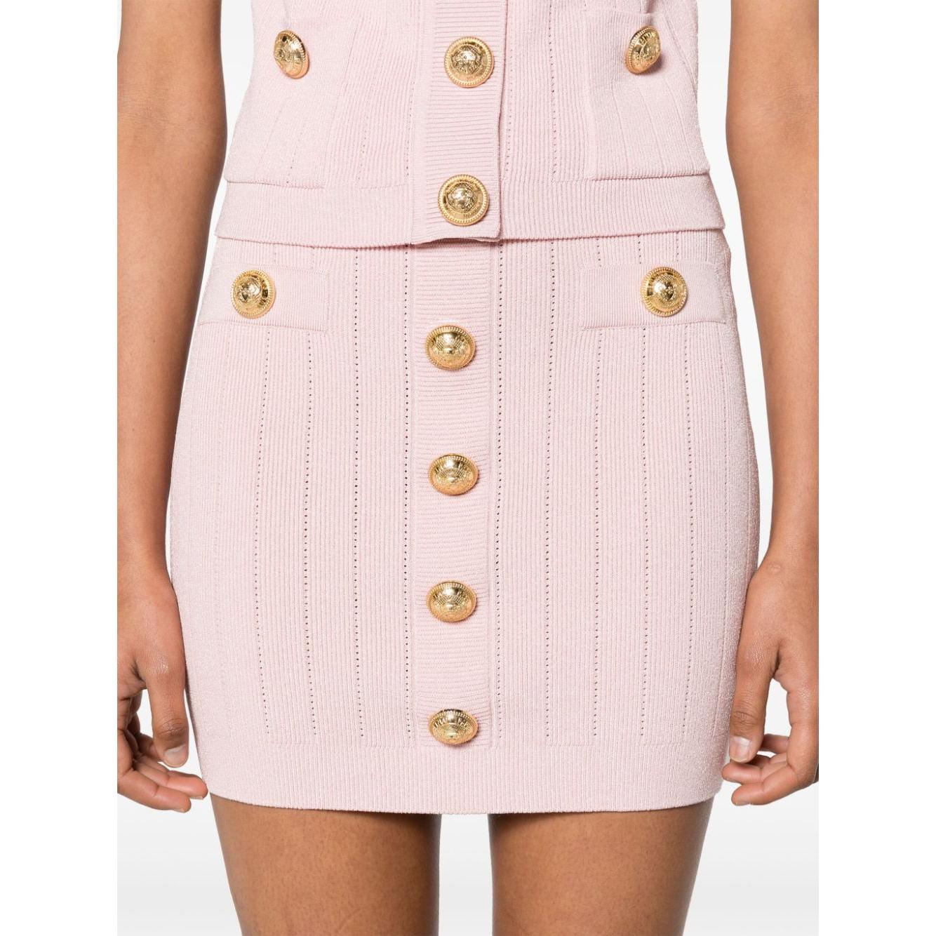 Balmain light pink knitted construction Skirts Skirts Balmain