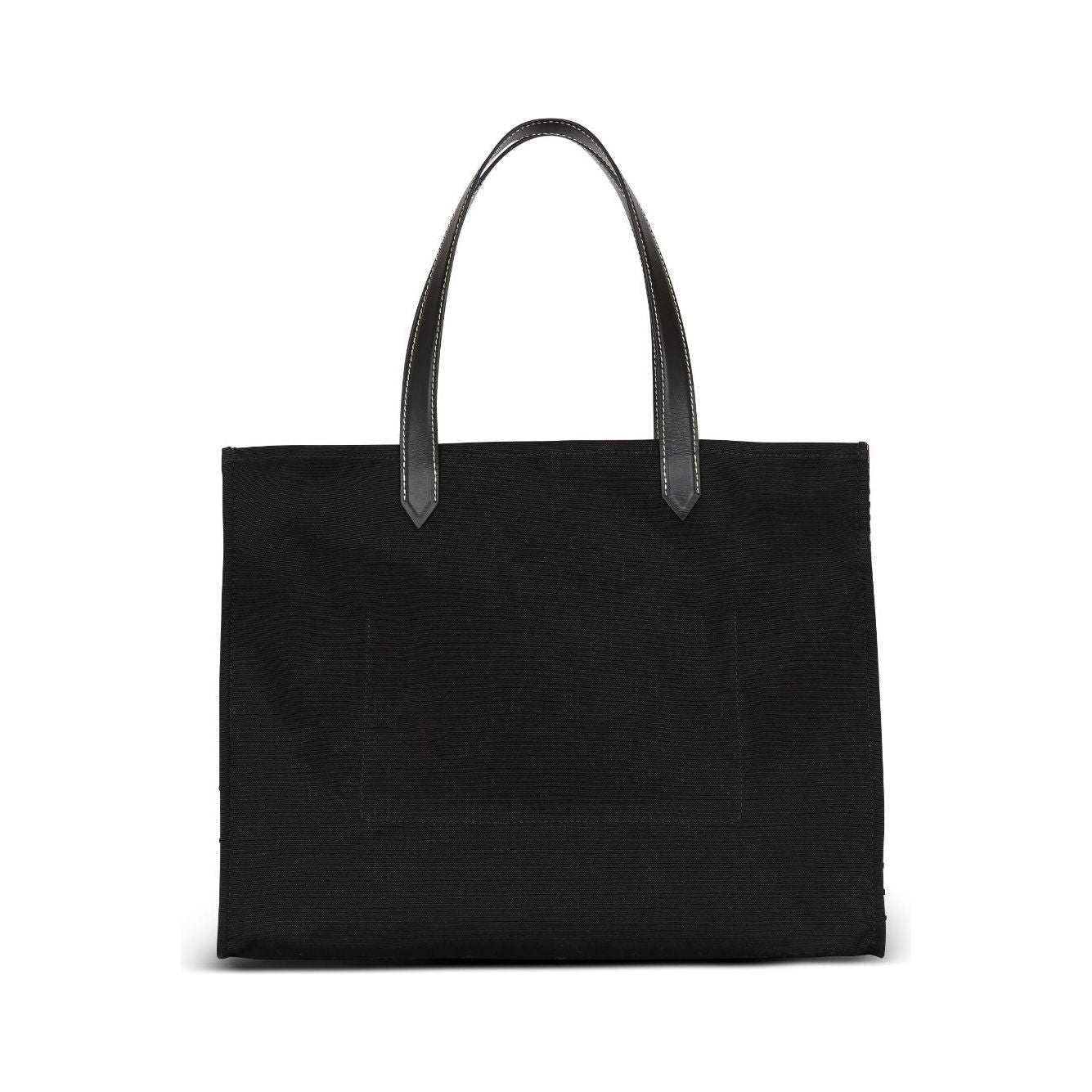 Balmain black/white canvas leather trim Bag Shopper Balmain