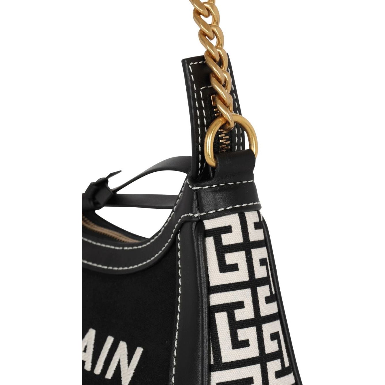 Balmain cotton/leather monogram jacquard Bag Shoulder Balmain