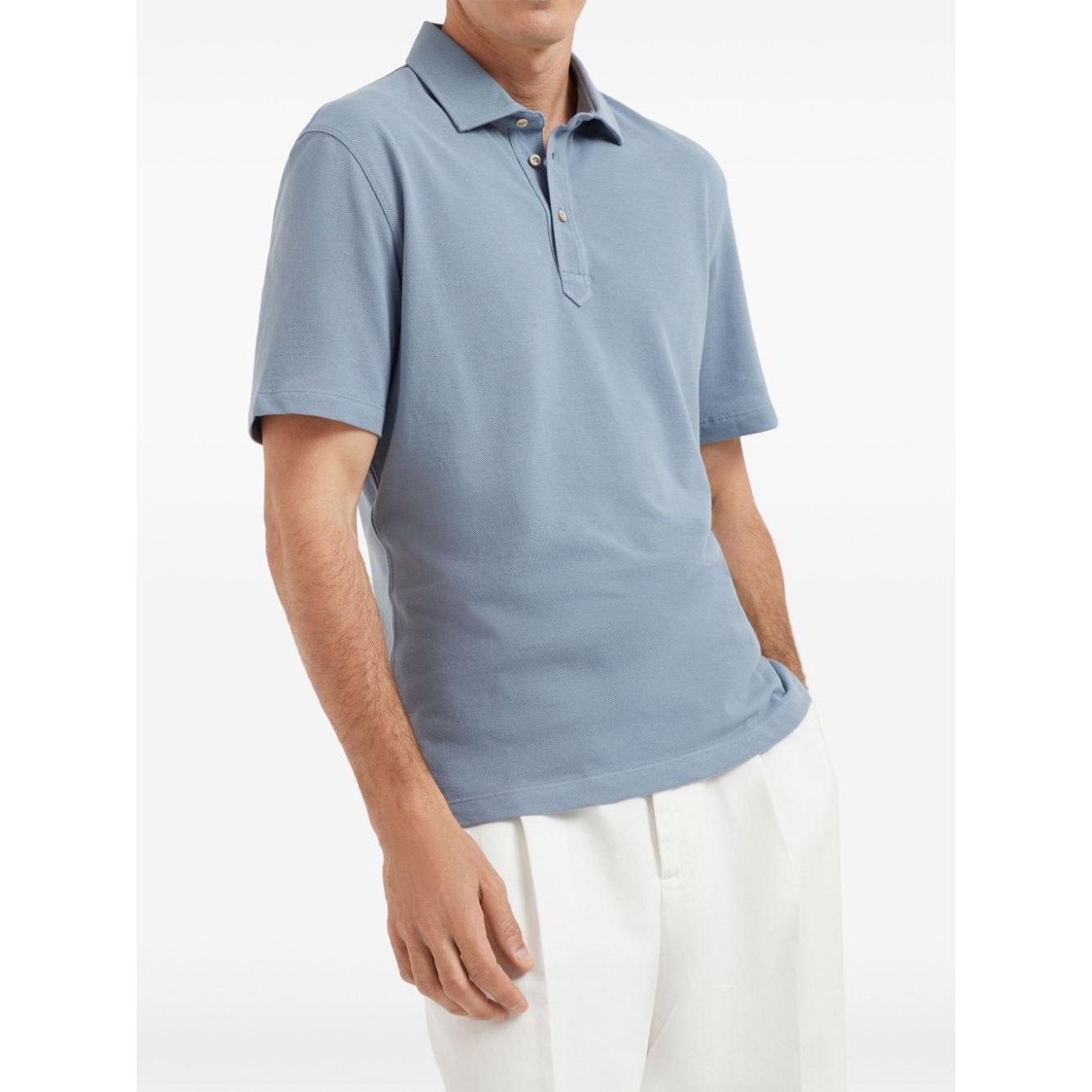 Brunello Cucinelli T-shirts and Polos Clear Blue Topwear Brunello Cucinelli