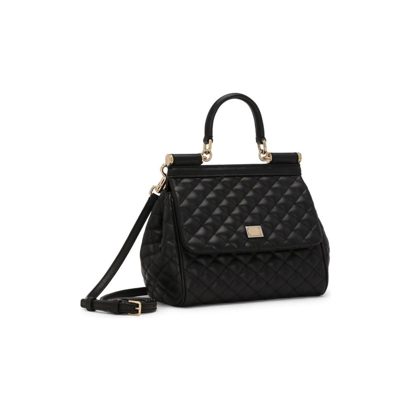 Dolce & Gabbana black lambskin diamond-quilted Bag Handbag Dolce & Gabbana