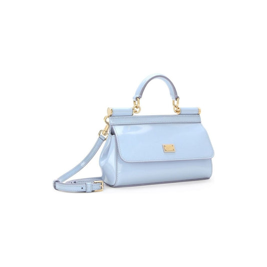 Dolce & Gabbana baby blue calf leather patent finish bag Handbag Dolce & Gabbana