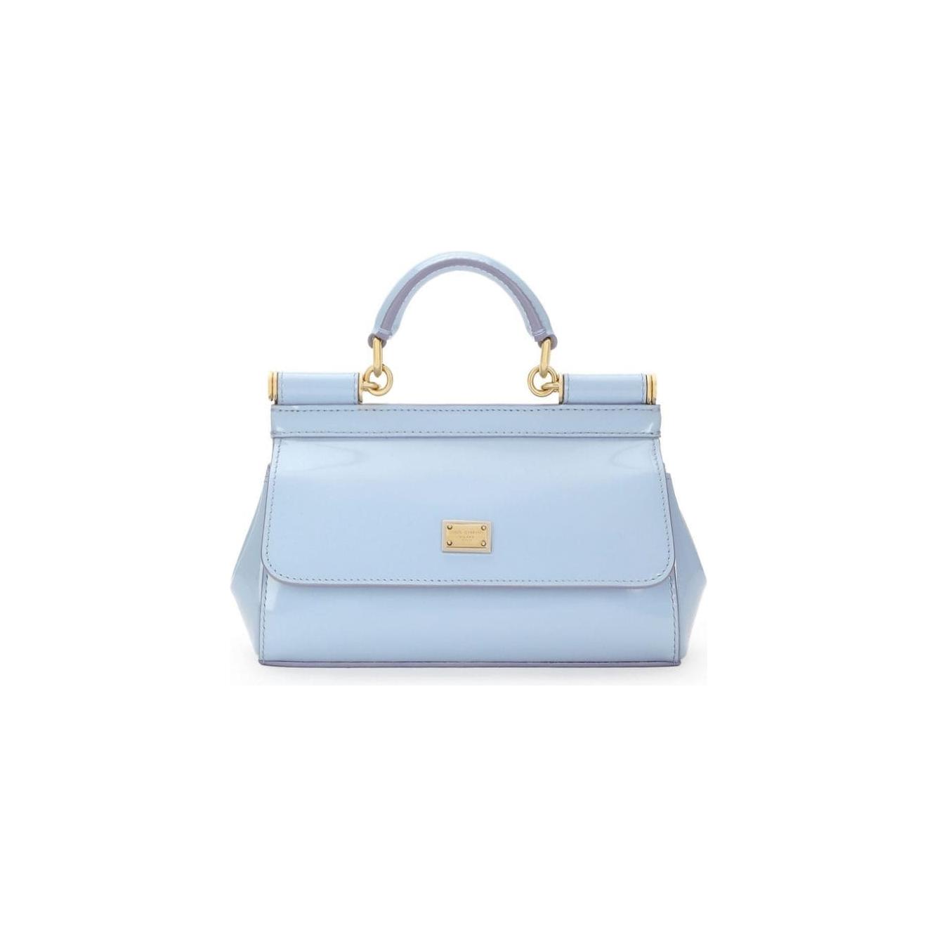 Dolce & Gabbana baby blue calf leather patent finish bag Handbag Dolce & Gabbana